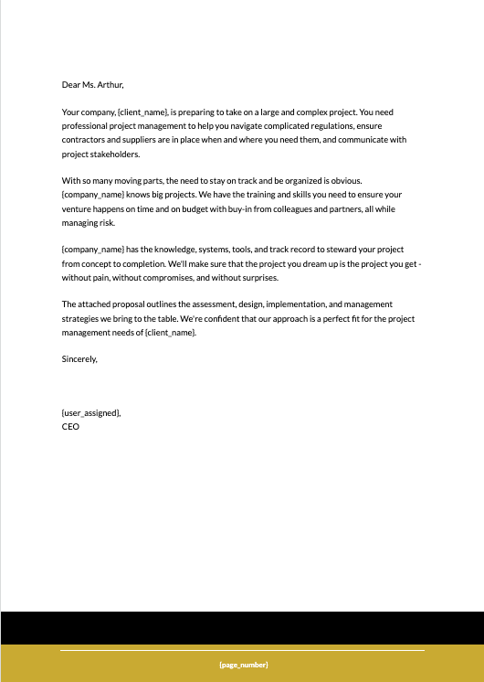 Project Management Proposal Template